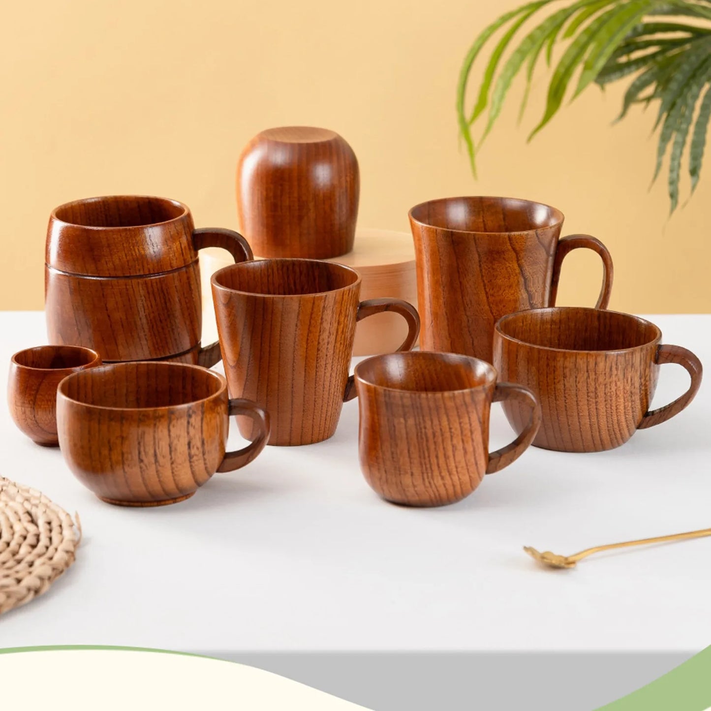 New Beer Mug Wooden Coffee Mug Wooden Creative Mug With Handle Cup High Temperature Resistant