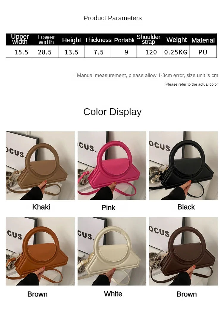 2024 Spring Women Personalized Handbags Unique Design Solid Color Shoulder Bag Ins Messenger Bags Small Square Bag for Women