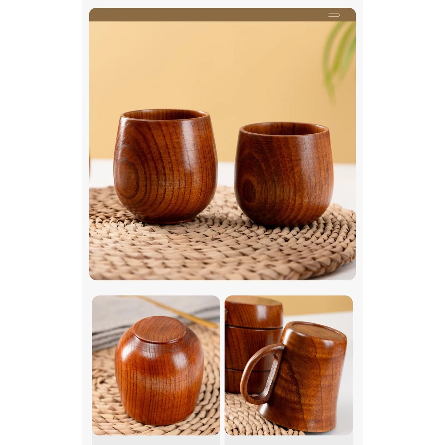 New Beer Mug Wooden Coffee Mug Wooden Creative Mug With Handle Cup High Temperature Resistant