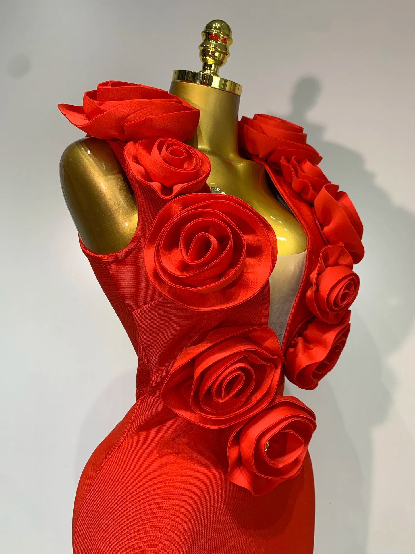 Fashion Black 3D Flower Bodycon Long Bandage Dress Celebrity Elegant Party Birthday Dress Women's Sleeveless Sexy Vestidos