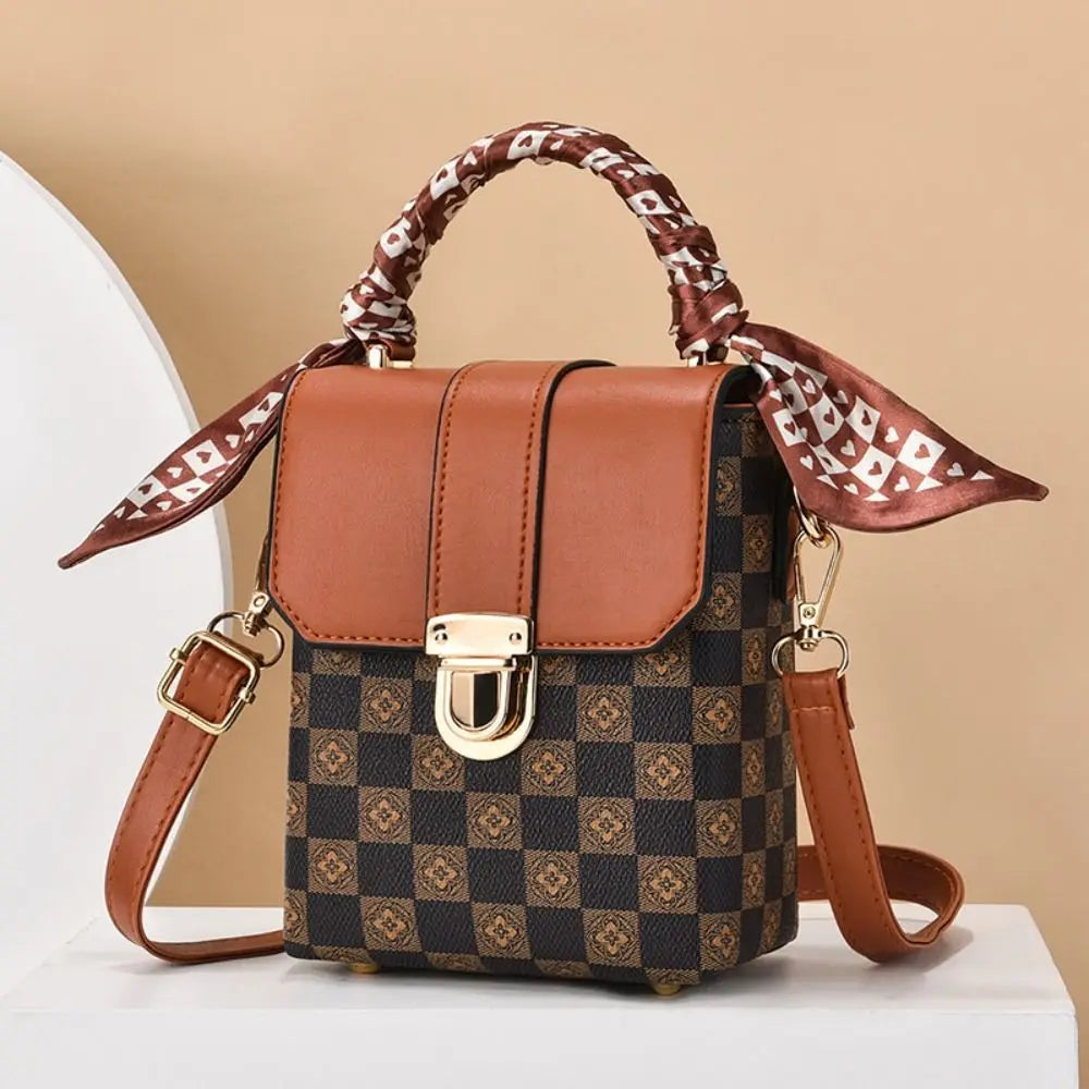 Wide Strap Rhombic Small Square Bag Bucket Bag Shoulder Bag Phone Bag for Women Girls