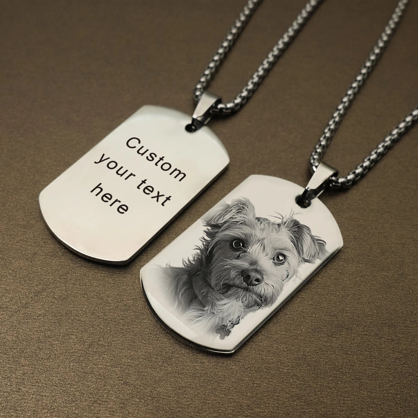 Personalized Photo Necklace Pendant Custom Pet Memorial Necklace,Customized Engraved Necklace with Photo Christmas Gifts