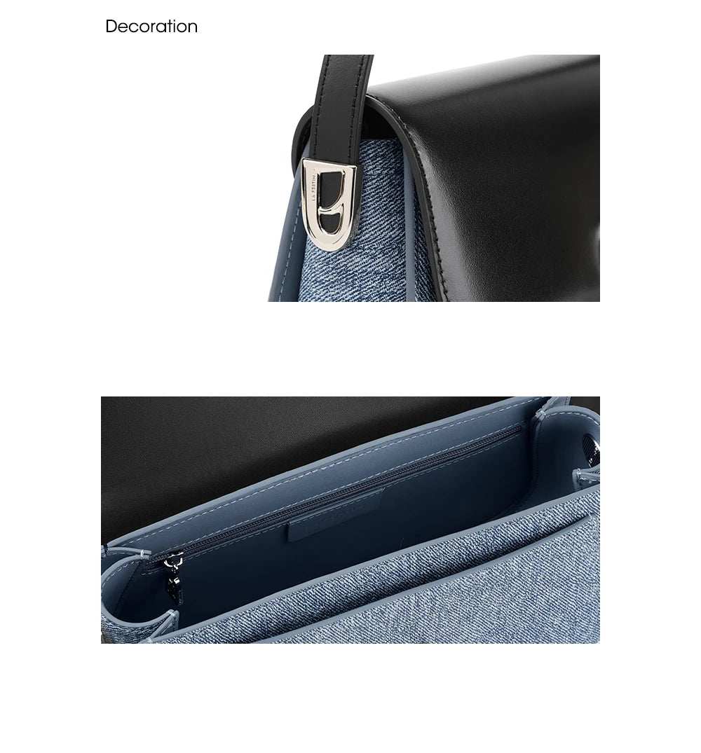 LA FESTIN Women's bag 2024 New Leather Bag Shoulder Crossbody Bag Fashion Designer Small Square Bag free shipping