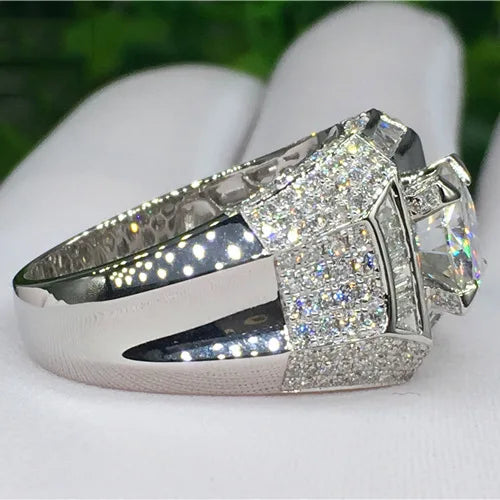 14K Gold 3 Carats Diamond Ring for Men Rock 14k Gold Jewelry Anillo Esmaltado Silver 925 Jewelry Bague Diamant Bizuteria Rings