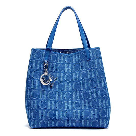 CH Simple Solid Colour Letter Print Design Ladies Tote Bag Ladies Shoulder Bag Large Capacity Daily Commuter Bag Ladies Crossbod