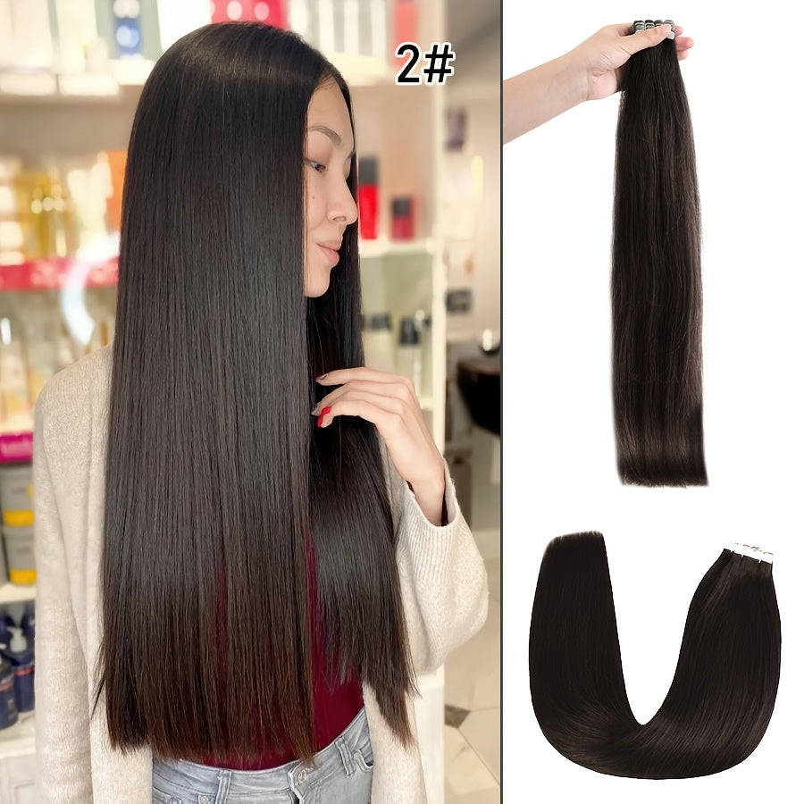 16pcs Vlasy Women's Natural Blonde Balayage Highlights Hair Extensions - Seamless Clip-In Straight Human Hair (12"-24" Lengths, Brown to Blonde Tones) - Easy Application & Damage-Free Removal, Natural Brown Base for Lighter S