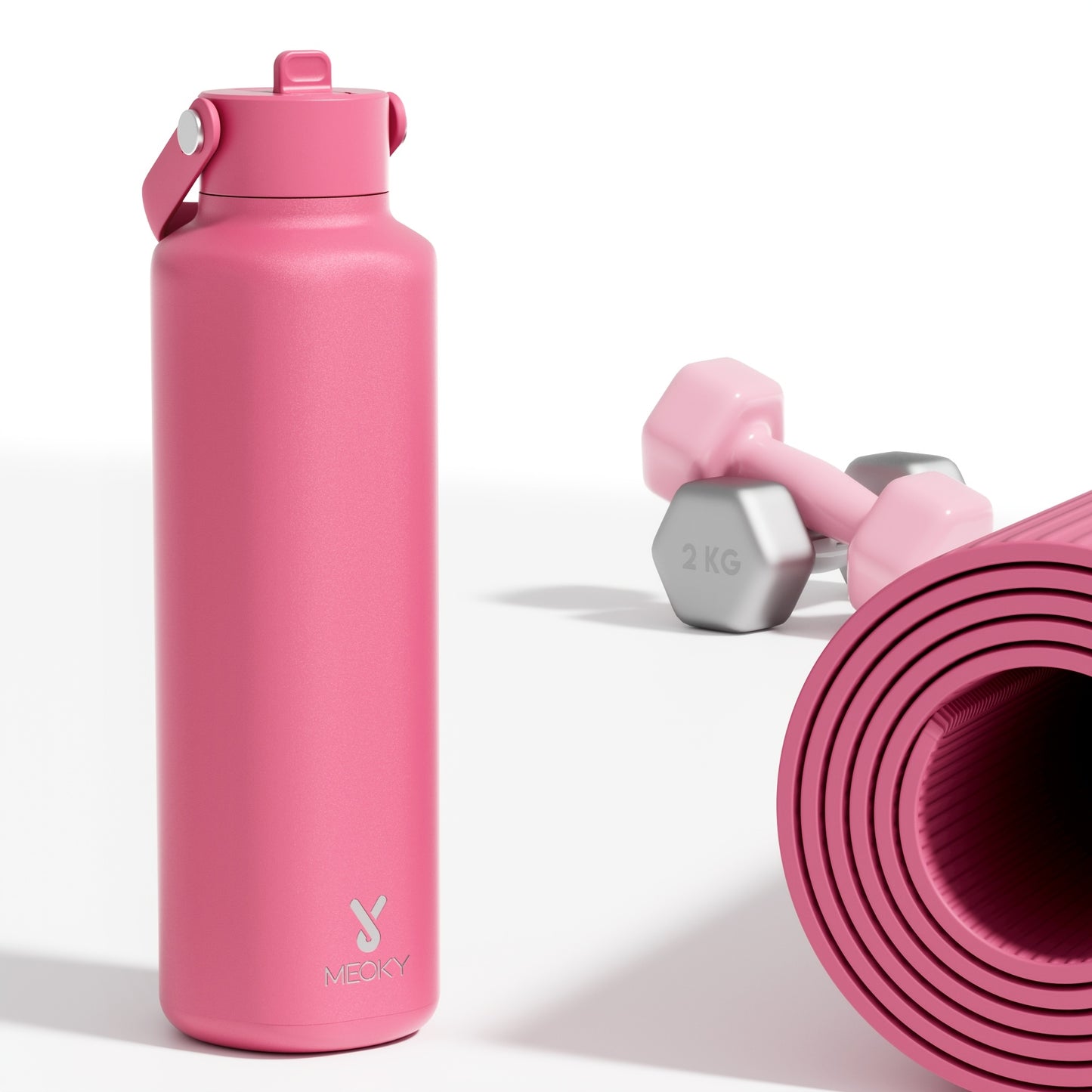 Meoky 24oz Hexagonal Insulated Stainless Steel Water Bottle - Leakproof, BPA-Free, Keeps Drinks Cold for 24 Hours, with Lid & Spout, Portable with Handle - Ideal for Sports, Fitness, Hiking, Driving - Great Thanksgiving & Chr