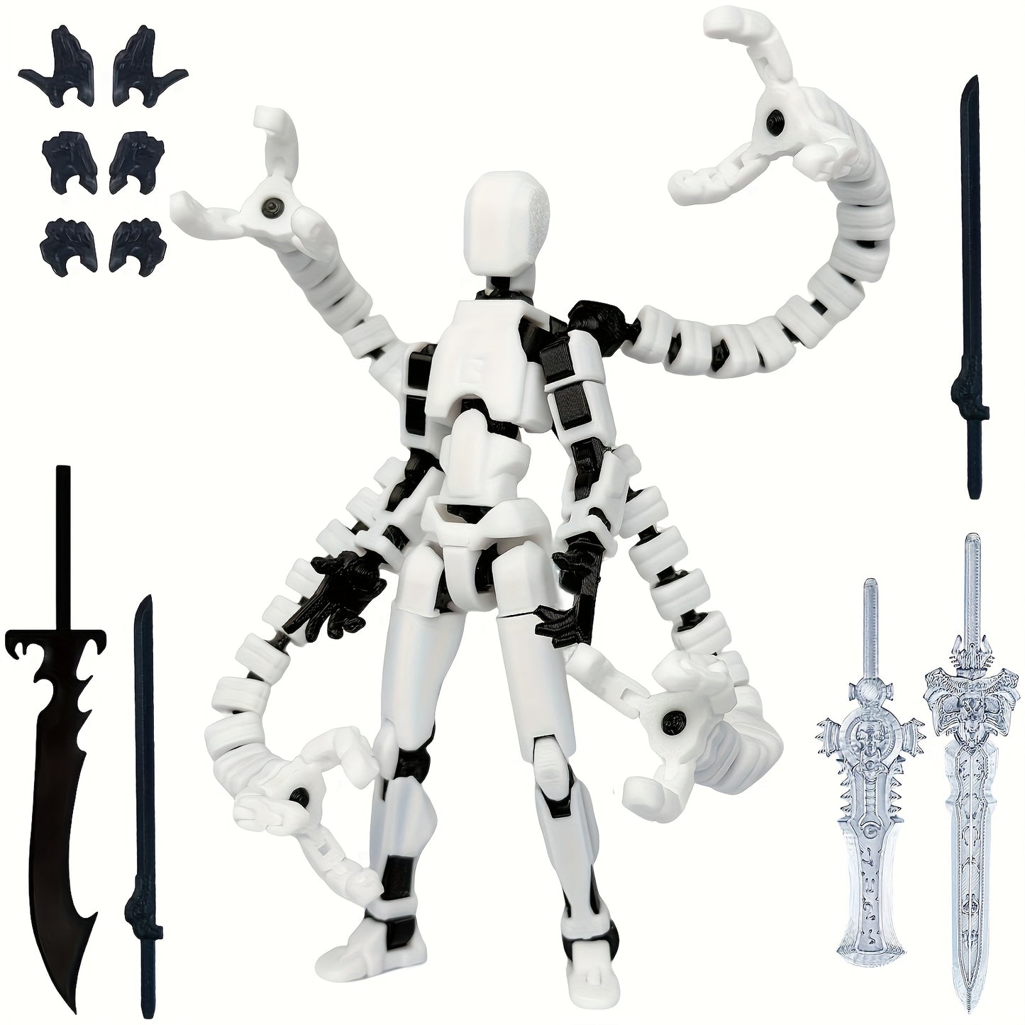 (Assembly Completed) T13 3D Printed Action Figure, Robot 13 Collectible Action Figure Articulated, for Collectors Desktop Decoration