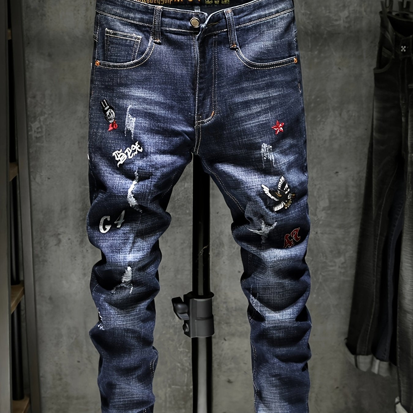 Men's Summer Fashion Trend Elastic Comfortable Versatile Slim-fit Jeans, Suitable for All Seasons.