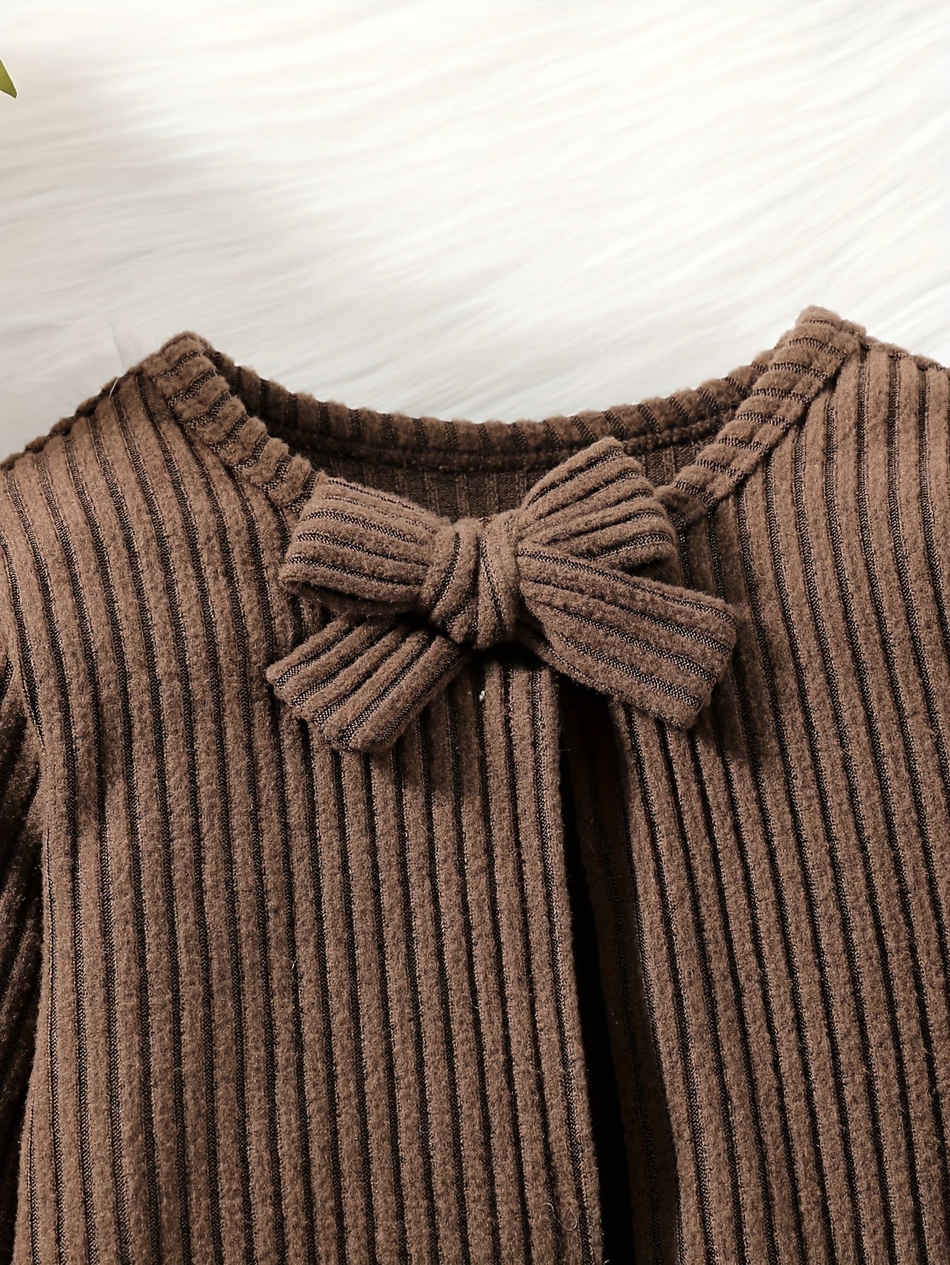 ' Elegant Two-Piece Set for Spring and Autumn: Long-Sleeve Thin Coat with Bow Neckline + Vest-Stitched Bubble Bud Dress, Perfect as a Fall Gift Party Outfit or Casual Wear, Daily Leisure Wear, Spring Outing Attire, Feminine F