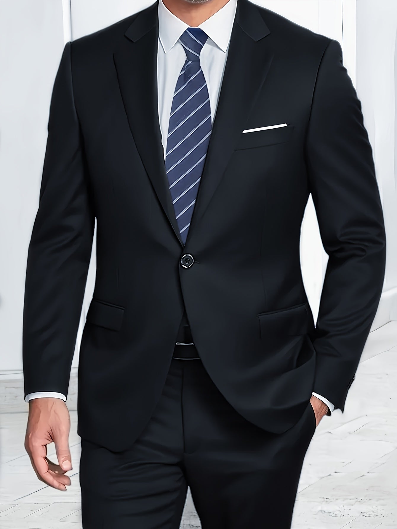 Men'S Single-breasted Suit - 2pcs Suit -- Fashionable Orthodox Business Attire - Suitable For Weddings - Interviews - Weddings - And Gatherings