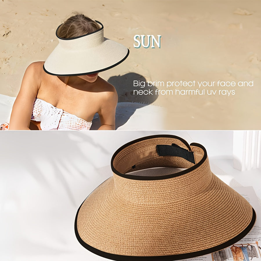 3pcs Women'S Beach Fashion Set, Sun Hat, Beach Hat, Beach Bag, Handbag, Earrings, Ear Jewelry, Women's, Suitable For Outdoor Beach Travel Scenarios.