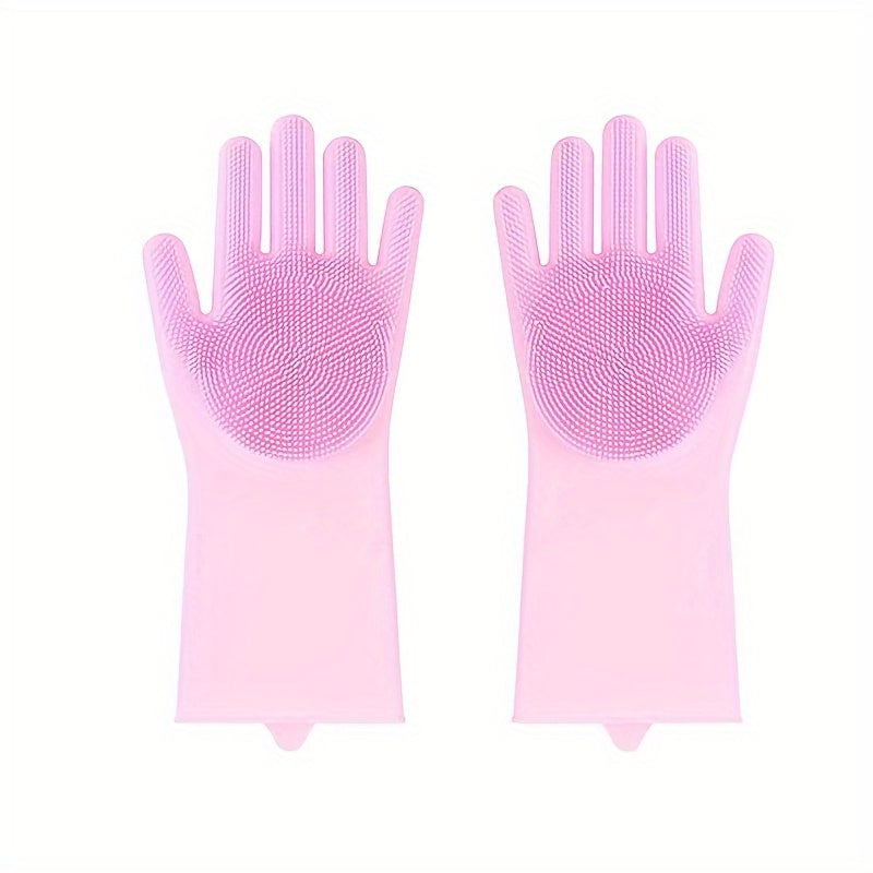 Pet Dog Bath Gloves, Pet Brush Silicone Bath Massage Brush, Dog Friction Bath Supplies, Dog Hair Removal Cleaning Care Gloves, Gentle Scrubbing Massage, Dense Bristle Design, Home Use Gloves, Suitable for All Four Seasons