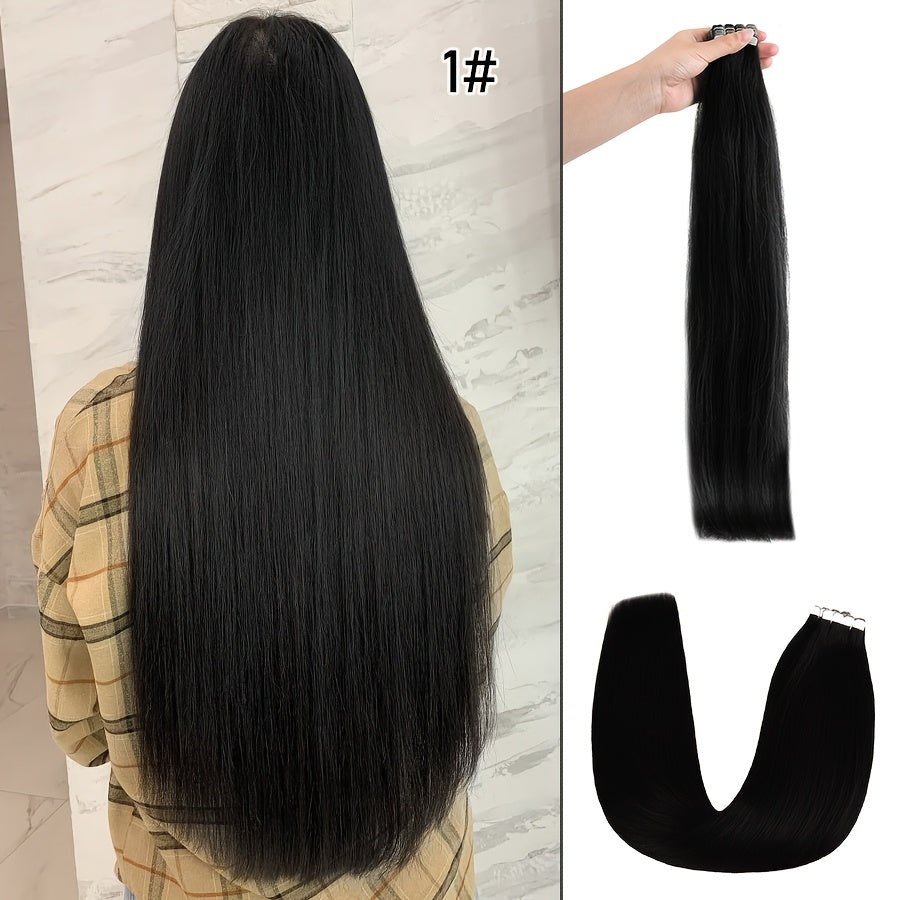 16pcs Vlasy Women's Natural Blonde Balayage Highlights Hair Extensions - Seamless Clip-In Straight Human Hair (12"-24" Lengths, Brown to Blonde Tones) - Easy Application & Damage-Free Removal, Natural Brown Base for Lighter S