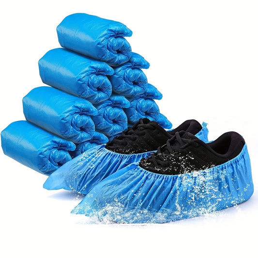 Shoe Covers Disposable Non Slip - Pack Of 100 (50 Pairs), Premium Waterproof And Recyclable Shoe Booties Covers For Indoors, Fits All Shoe Sizes.