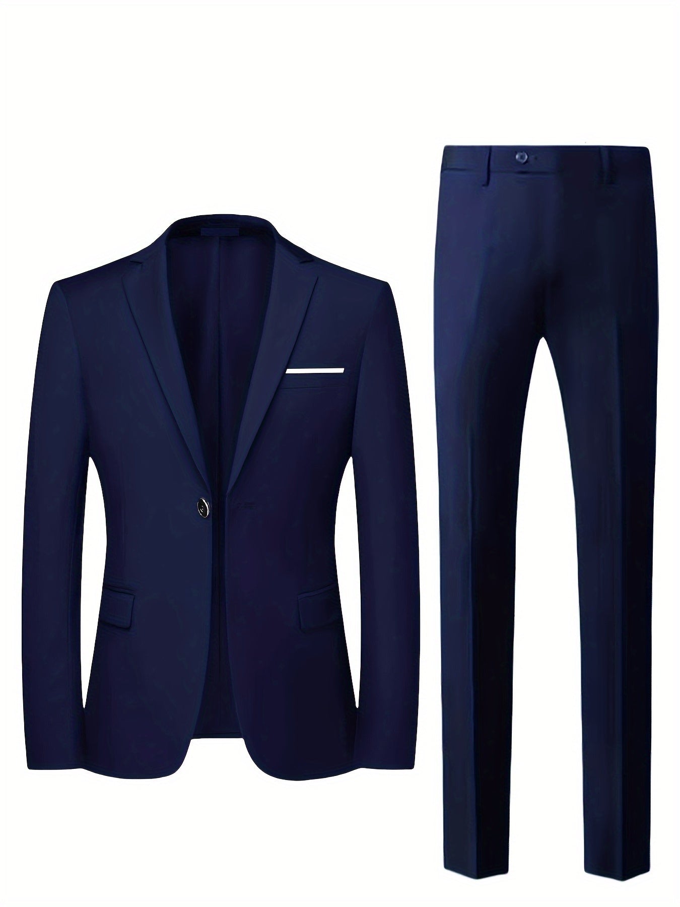 Men'S Formal Suit Two-Piece Set, Single Button Blazer and Pants, Suitable for Interviews, Business Professional Occasions, and Daily Casual Parties