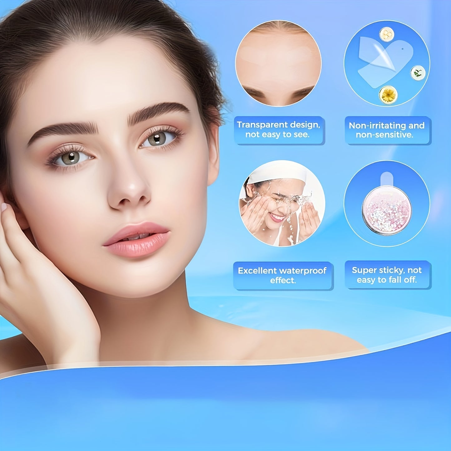 18pcs Invisible Facial Tape Set - Reusable and Unscented with 4 Adjustable Straps for Neck, Jawline, and Double Chin Area