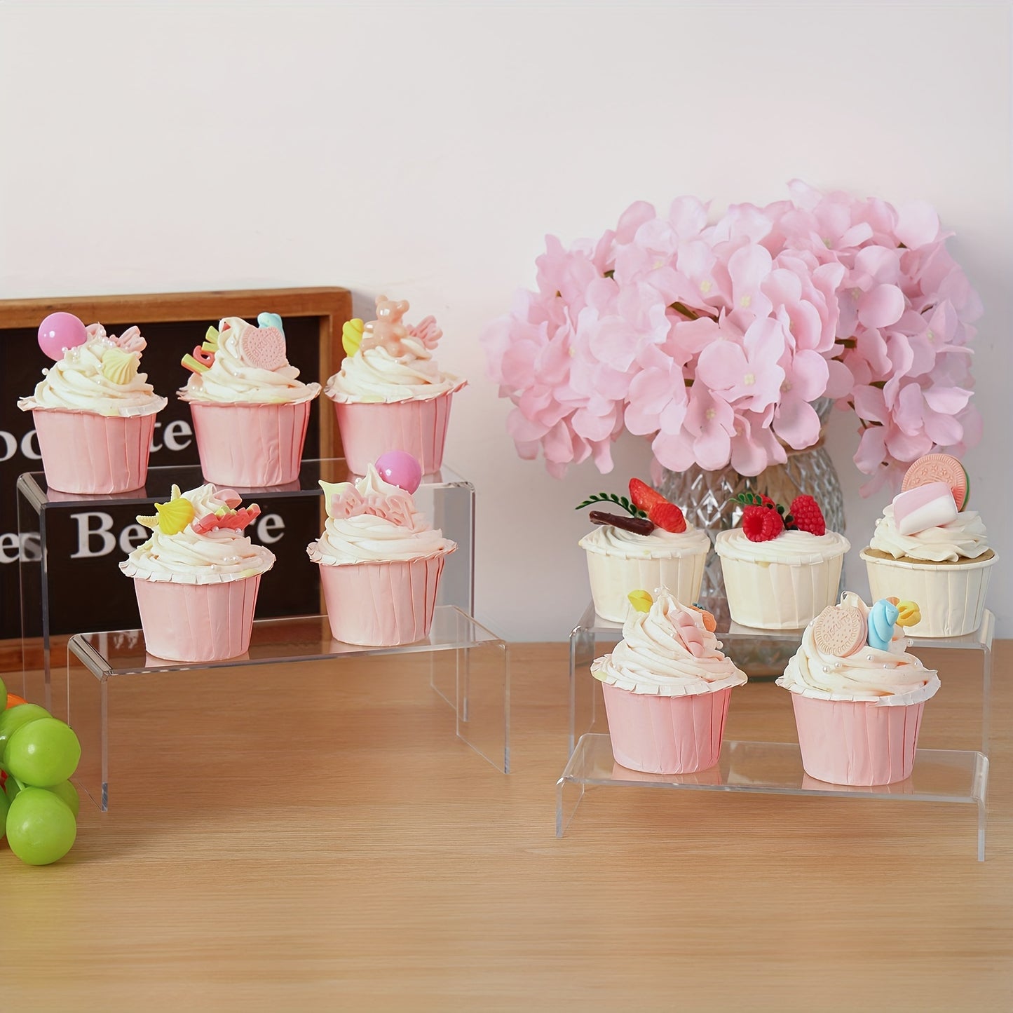 15pcs Clear Acrylic Risers for Display - Multi-Purpose, Durable, Easy-to-Use Stands for Funko Pop, Cupcake, Jewelry, Christmas Decorations, and More (Multiple Sizes)