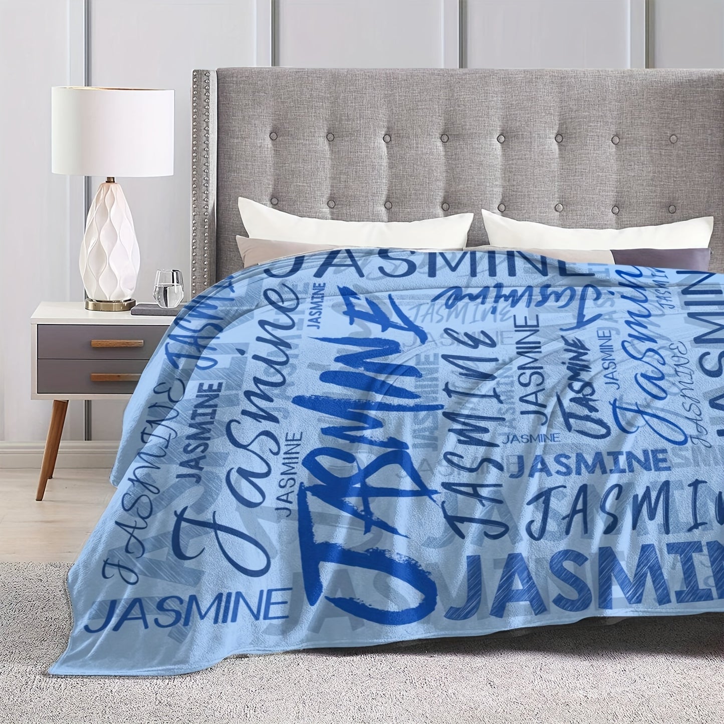 Personalized Fleece Blanket, Customized with Your Name, Soft and Warm, Unforgettable Moments, Great Holiday Gift, for Classmates, Friends, Family and Lovers, for Nap, Camping and Travel