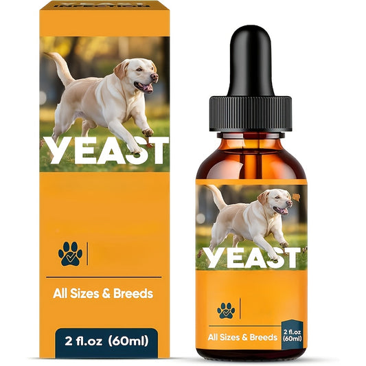 2oz yeast supplement drops for dogs and cats, suitable for all body types and breeds
