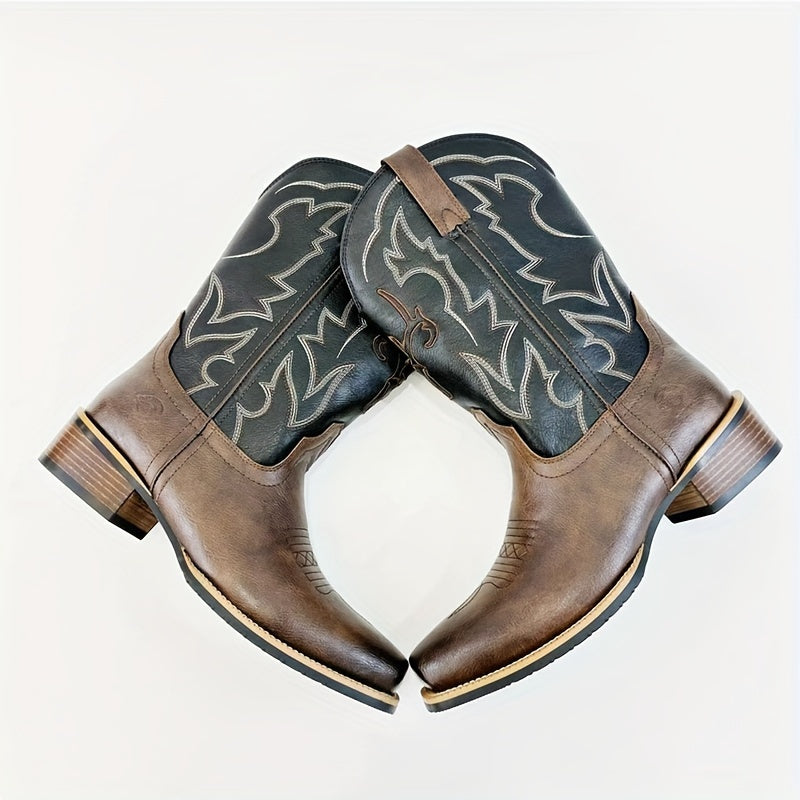 [Vintage Western Boots] Vintage British Embroidered Western Knight Boots for Men | Men's Western Boots
