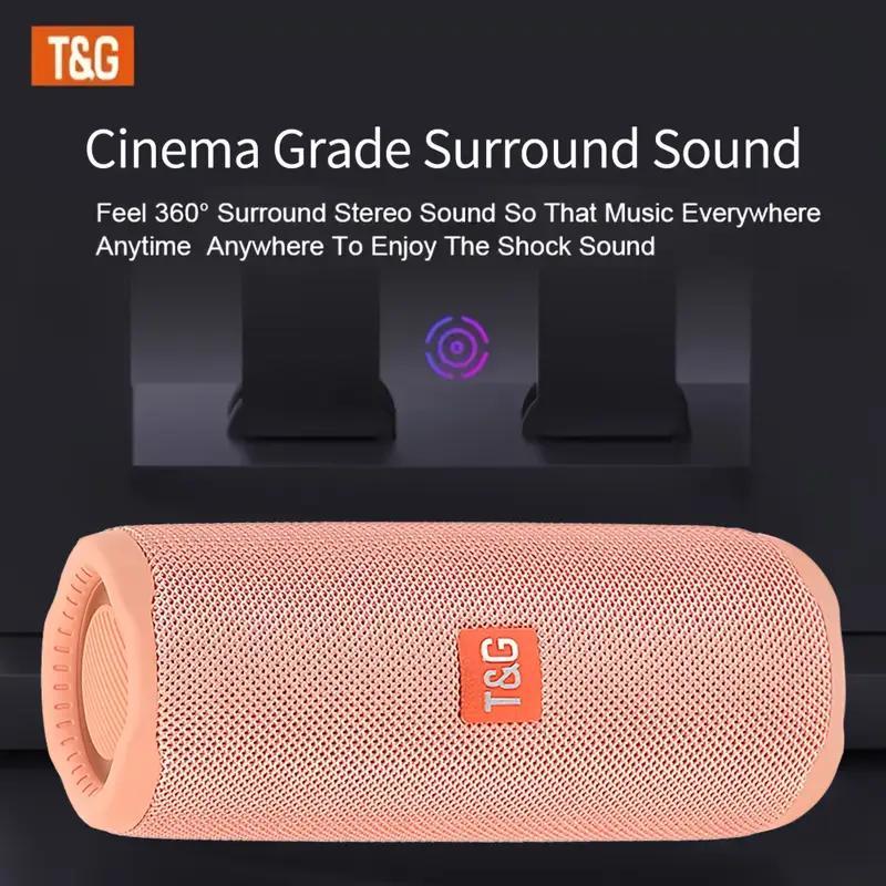 Wireless Speaker with LED Lights T&G365, Portable Wireless Speaker, Built-in Mic, Powerful Stereo Sound, Supports Line Input & Micro SD/TF Card, Compatible for PCs and Mobile Phones