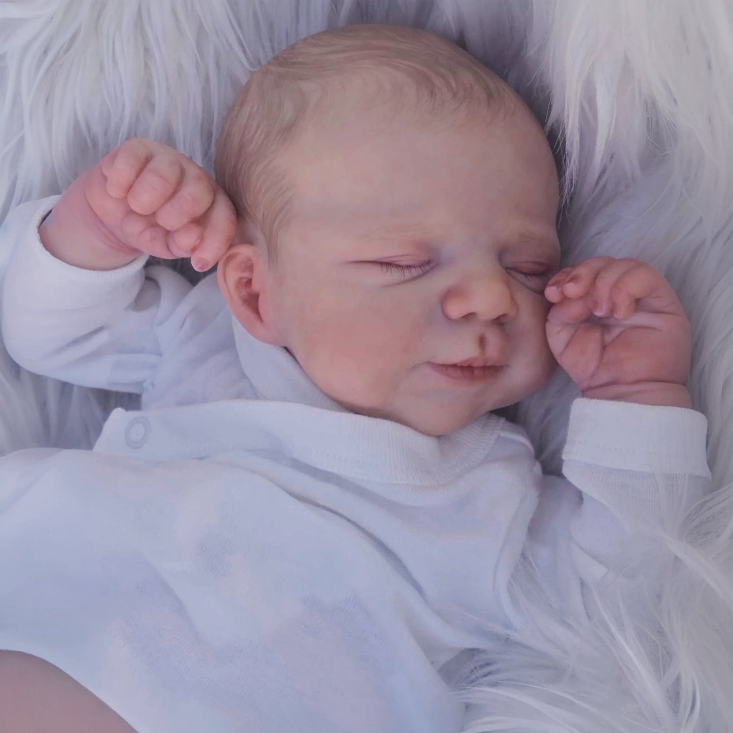 19" Realistic Reborn Youngsters Girl Doll - Soft Vinyl Full Body with 3D-Painted Light Beige & Visible Veins, Sleeping Princess Collectible Toy for Youngsters Ages 3+ (Includes Clothes, Soothing Item, Bottle & Birth Certifica