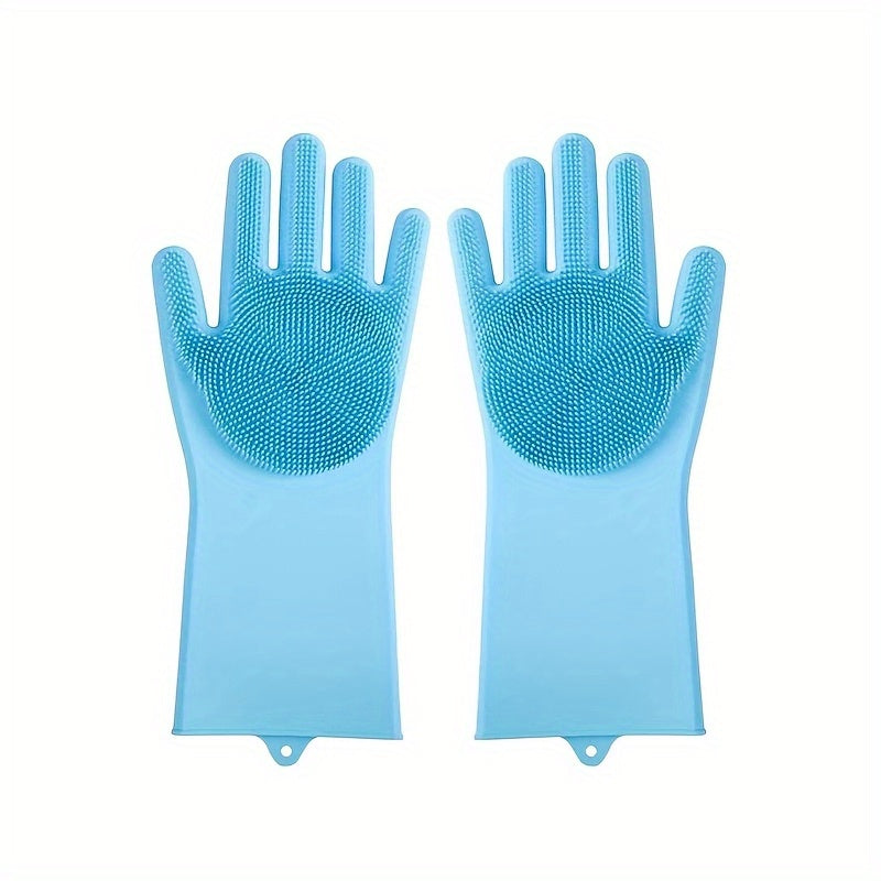 Pet Dog Bath Gloves, Pet Brush Silicone Bath Massage Brush, Dog Friction Bath Supplies, Dog Hair Removal Cleaning Care Gloves, Gentle Scrubbing Massage, Dense Bristle Design, Home Use Gloves, Suitable for All Four Seasons
