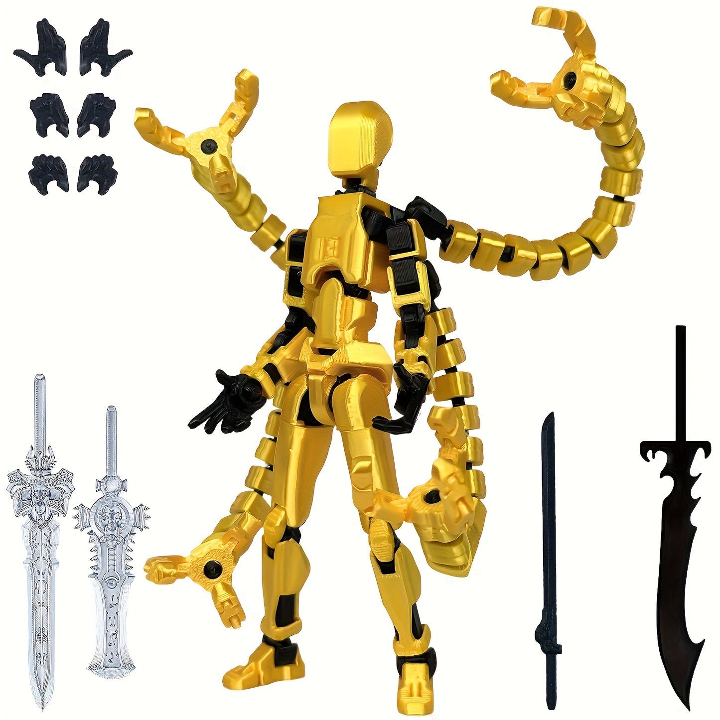 (Assembly Completed) T13 3D Printed Action Figure, Robot 13 Collectible Action Figure Articulated, for Collectors Desktop Decoration