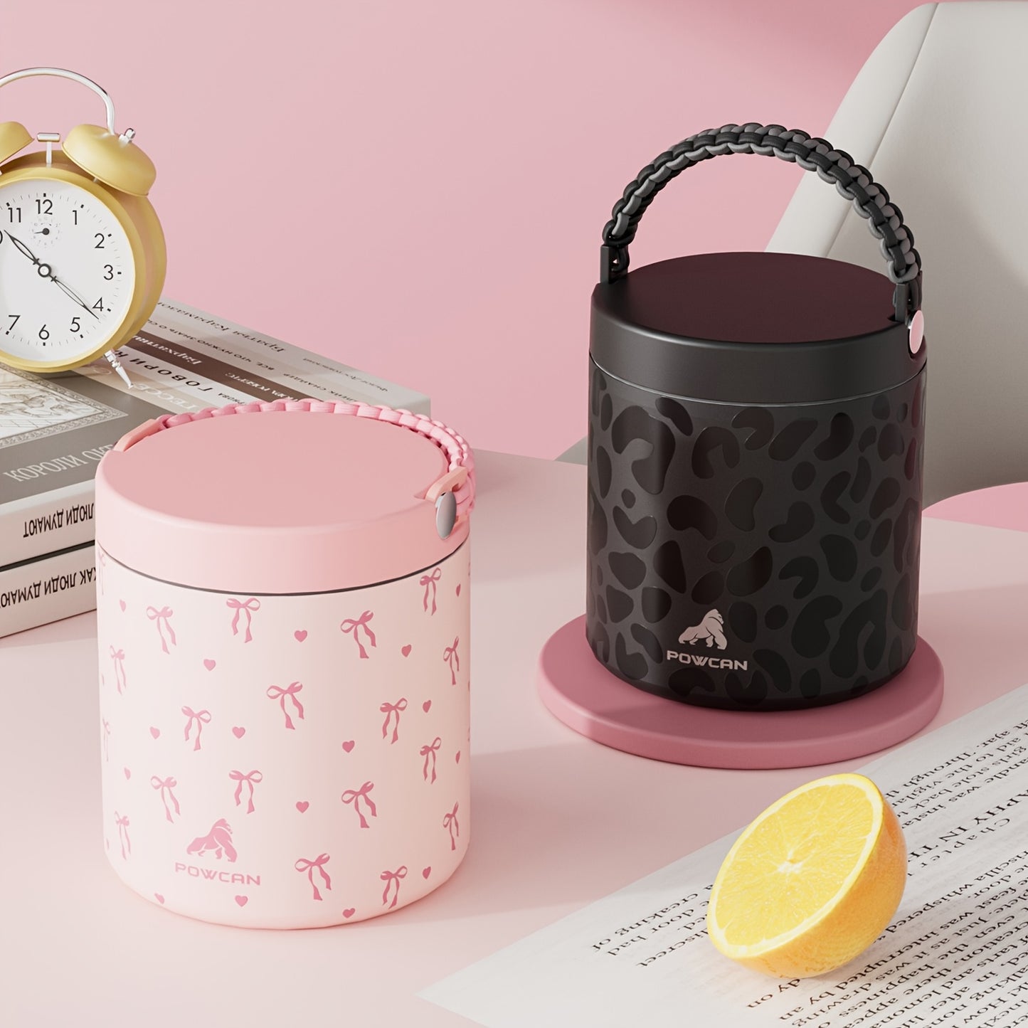 [Paw Print Tumbler] POWCAN 32oz Insulated Stainless Steel Tumbler with Cute Paw Print Design - Pink & Black, Dishwasher Safe, Reusable, Perfect for Coffee, Tea, or Cold Drinks, Coffee Travel Mug