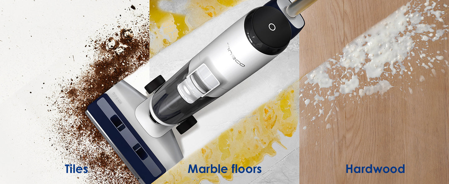 🎉Huge Sale🎉: Tineco iFLOOR 5 Breeze Complete Wet Dry Vacuum, One-Step Cleaning for Hard Floors, Edge Clean, Auto Self-Cleaning, Lightweight & Cordless Design, Blue