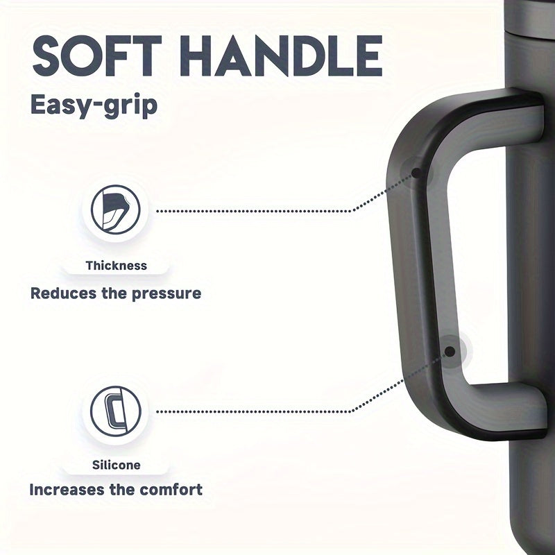 Meoky 50oz Tumbler with Handle, Tumbler with Lid and Straw, Insulated Stainless Steel Travel Mug, 100% Leak-proof, Keeps Cold for 36 Hours or Hot for 12 Hours