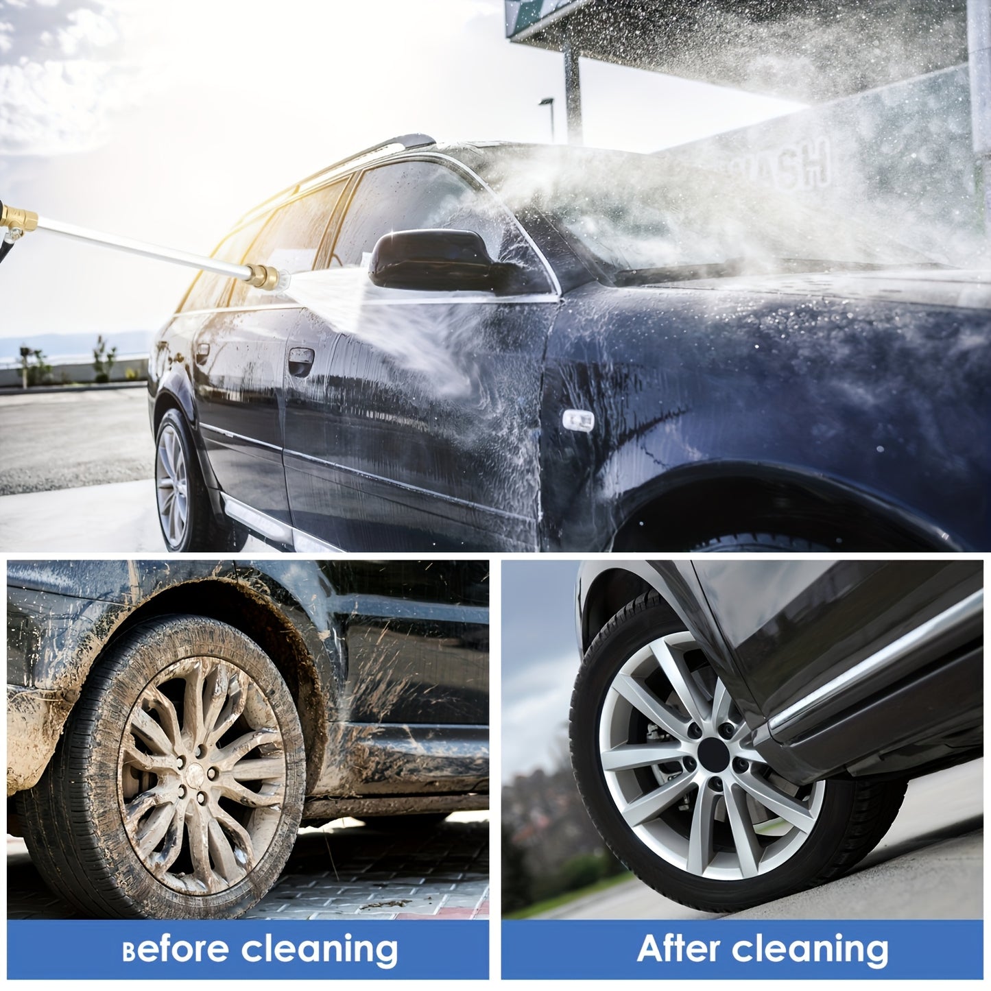 Heavy Duty Multifunctional 1pc High Pressure Cleaning Rod with 2 Hose Nozzles - Efficient Car And Yard Cleaning - Durable Aluminum Alloy Material, Multi-Functional Watering Tool, Compatible Most Hydro Jets, Garden Watering