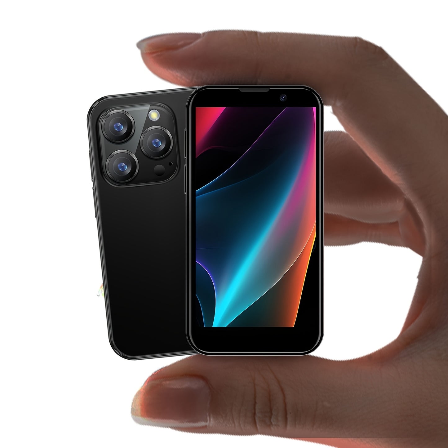 [Mini Phone 3G Unlocked] World's Smallest Mini Smartphone | Mini Phone 3G Unlocked 3.0'' Touch Screen | Dual SIM Quad Core Face ID GPS | 2GB+16GB Black | Best Backup Phone & Creative Gift for Kids & Students