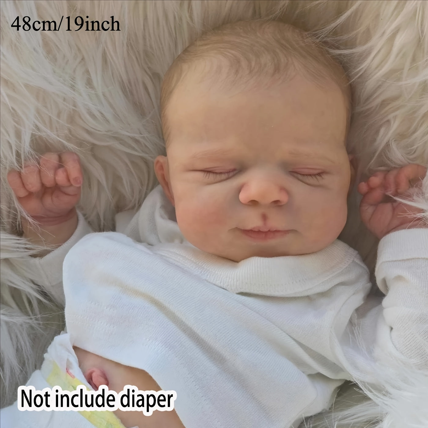 19" Realistic Reborn Youngsters Girl Doll - Soft Vinyl Full Body with 3D-Painted Light Beige & Visible Veins, Sleeping Princess Collectible Toy for Youngsters Ages 3+ (Includes Clothes, Soothing Item, Bottle & Birth Certifica