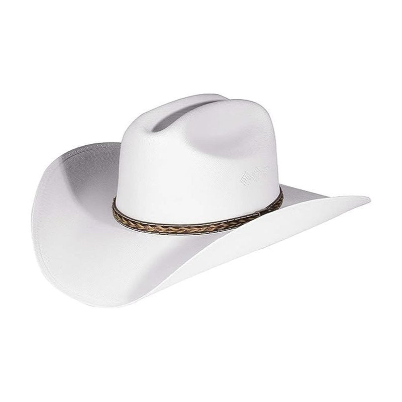 Western Cowboy & Cowgirl Hat Wide Brim Front Pinch Style White