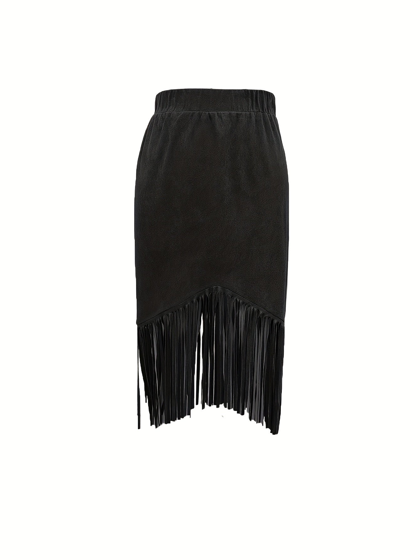 Women'S Vintage Western-Style Fringed Mid-Length Skirt