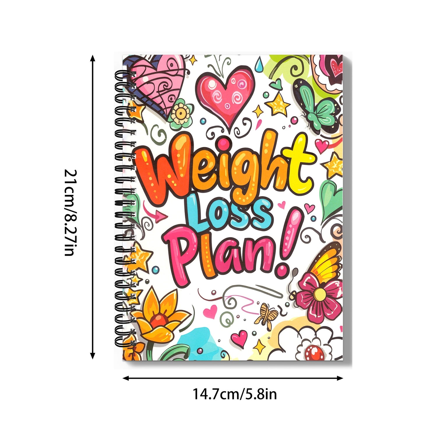 1pc Food and Fitness Journal for Women Weight Loss Tracker Planner Workout Dairy Wellness Log Notebook with Calorie Counter Diet Meals Health Gift for Women Mom Wife