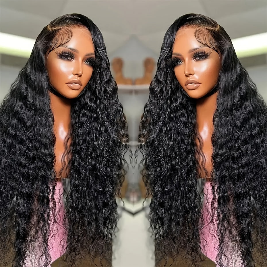 13x4 HD Lace Frontal Human Hair Wigs 200% Density Water Wave Lace Front Wig Human Hair Pre Plucked With Baby Hair