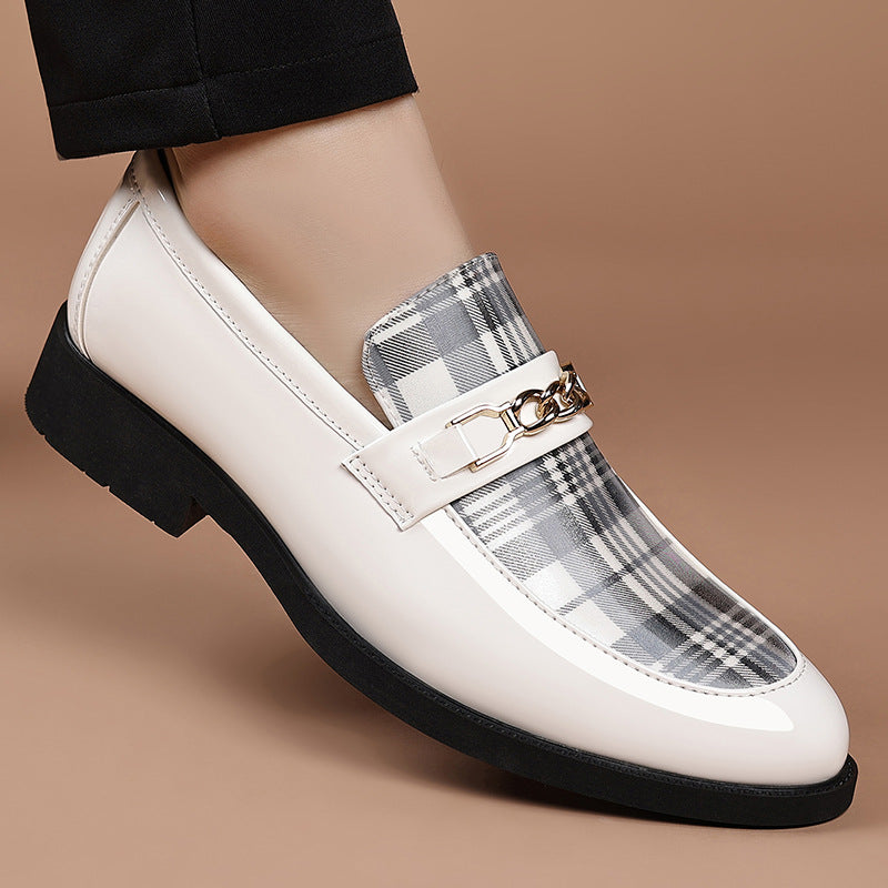 Men'S Large Formal & Casual Shoes - Glossy White - European & American Style Pointed Toe Dress Shoes with - Cushioned Insole - All-Season Business, Office, Wedding, Everyday - Durable Synthetic Cover Upper - Compatible with M