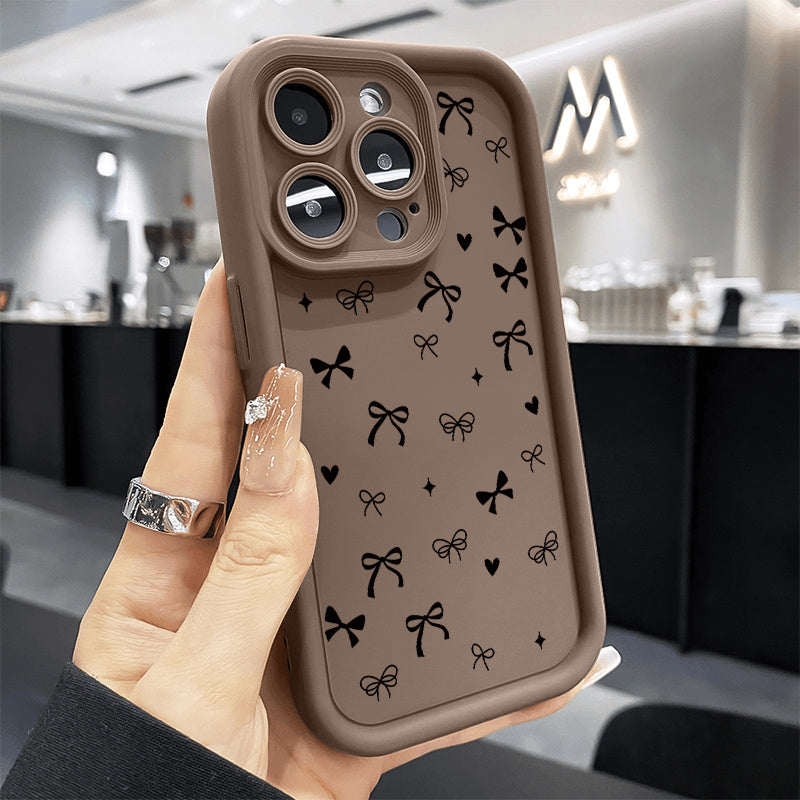 [Shockproof iPhone Case] iPhone Case | Heart Star Bowknot Pattern Shockproof Silicone TPU Bumper Drop Protection Cellphone Cover for 16 Pro Max 15 Plus 14 13 12 11 XR XS, Gift for Girls and Women