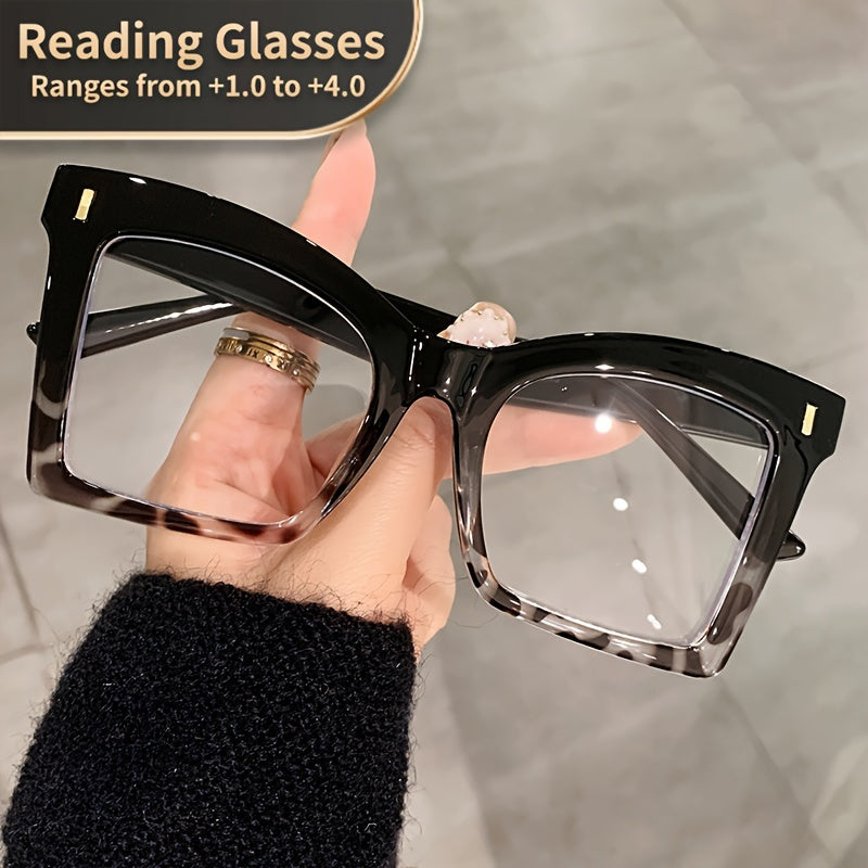 1pc Reading Glasses Vintage Cat Eye Men Women Clear Transparent Computer Reading Presbyopic Glasses Magnification +1.0~+4.0, ShowCute