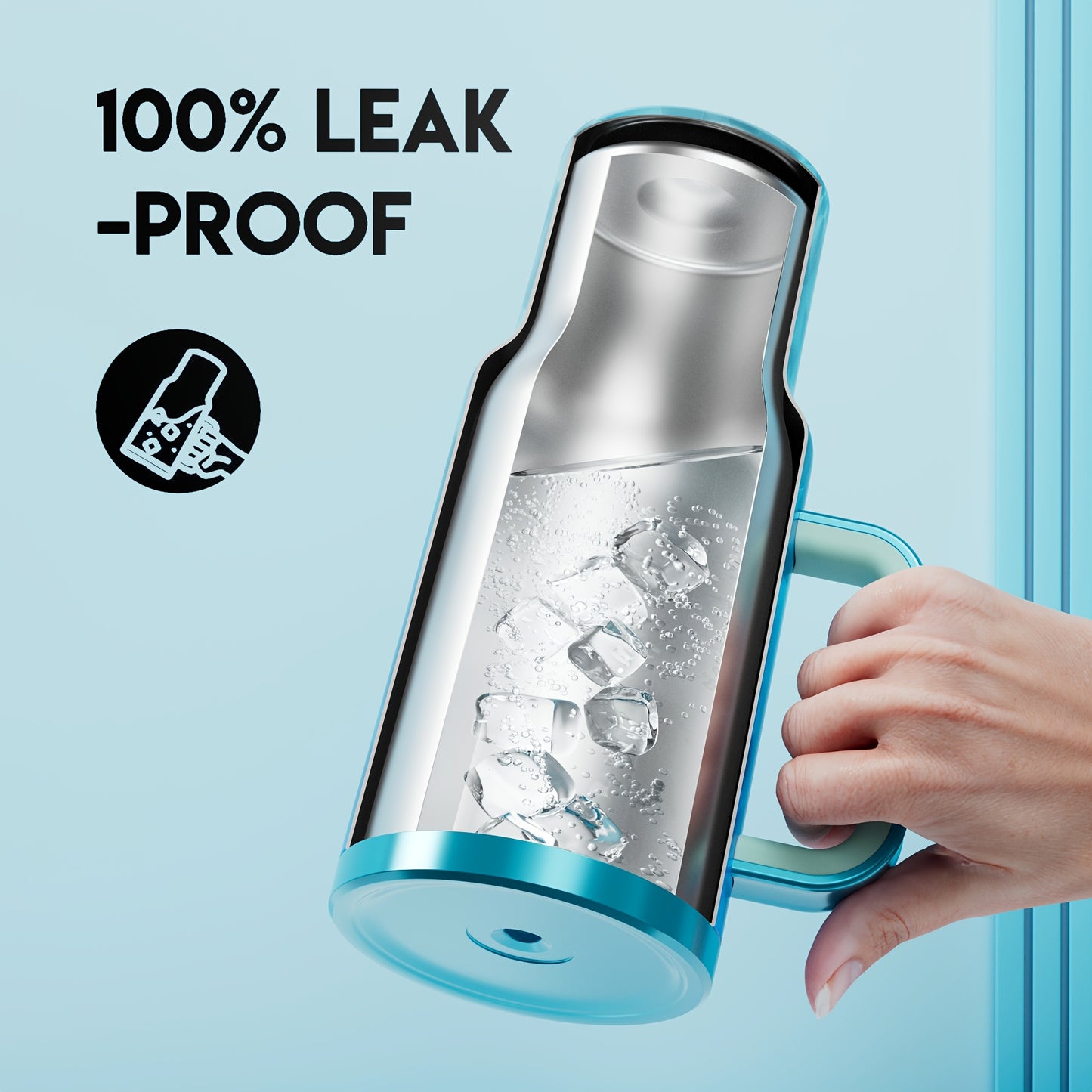 MEOKY 40oz Stainless Steel Tumbler with Lid and Straw, Leakproof Insulated Water Bottle, BPA-Free, Round Shape, Hand Wash Only, Ideal for Car Travel, Home, Hiking - Fashionable Drinkware