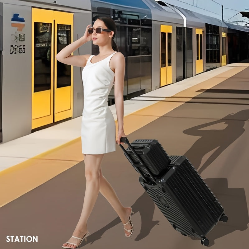 Large Capacity And Lightweight Suitcase Set 13+24, Metal Corner, Customs Password Lock, ABS+PC, Wet And Dry Storage Bag, Universal Wheel, Water Cup Holder, USB Charging To Interface Suitcase Student Hand Push Box Can Be Found