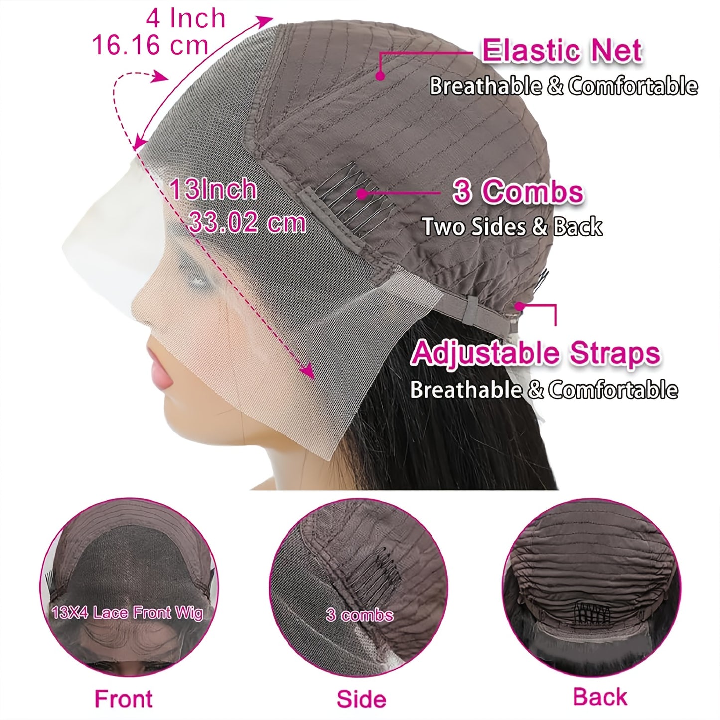 13*4 Body Wave Lace Front Wigs 13x4 Glueless Lace Wig Pre Plucked Hairline HD Transparent Lace Frontal Wigs For Women 200% Density Bye Bye Knots Wig