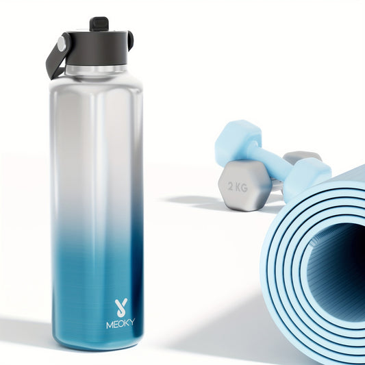 Meoky 24oz Stainless Steel Water Bottle, Hexagonal Insulated Leak-Proof with Spout, BPA-Free, Keeps Cold for 24 Hours, Portable for Sports, Fitness, Hiking, Car-Friendly Handle, Hand Wash Only, Ideal Gift for Thanksgiving & C