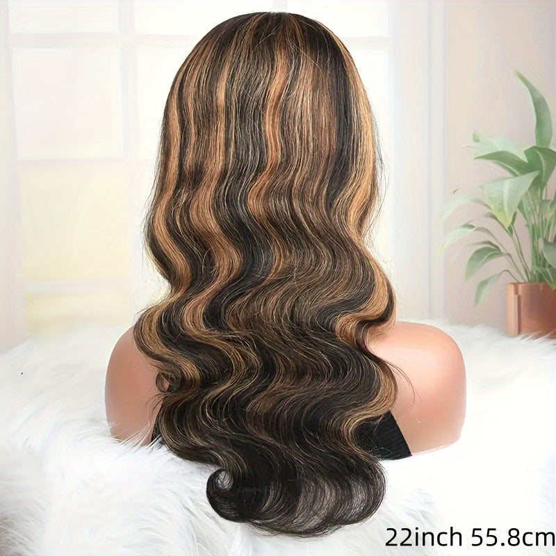 New Year'S Promotion 13x6 Highlight Lace Front Wig Human Hair Body Wave 180 Density HD Lace Front Wigs Human Hair Pre Plucked FB/30 Ombre Glueless Wigs 13x6 Lace Frontal Balayage Wigs Human Hair For Women