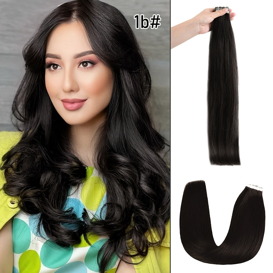 16pcs Vlasy Women's Natural Blonde Balayage Highlights Hair Extensions - Seamless Clip-In Straight Human Hair (12"-24" Lengths, Brown to Blonde Tones) - Easy Application & Damage-Free Removal, Natural Brown Base for Lighter S