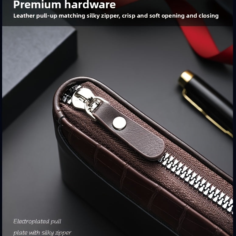 New Men's Wallet, Fashionable Multi-Functional Zipper Design with Multiple Card Slots for Easy Organization and Storage - Perfect Gift for Couples, Father & Son Birthdays or Special Occasions
