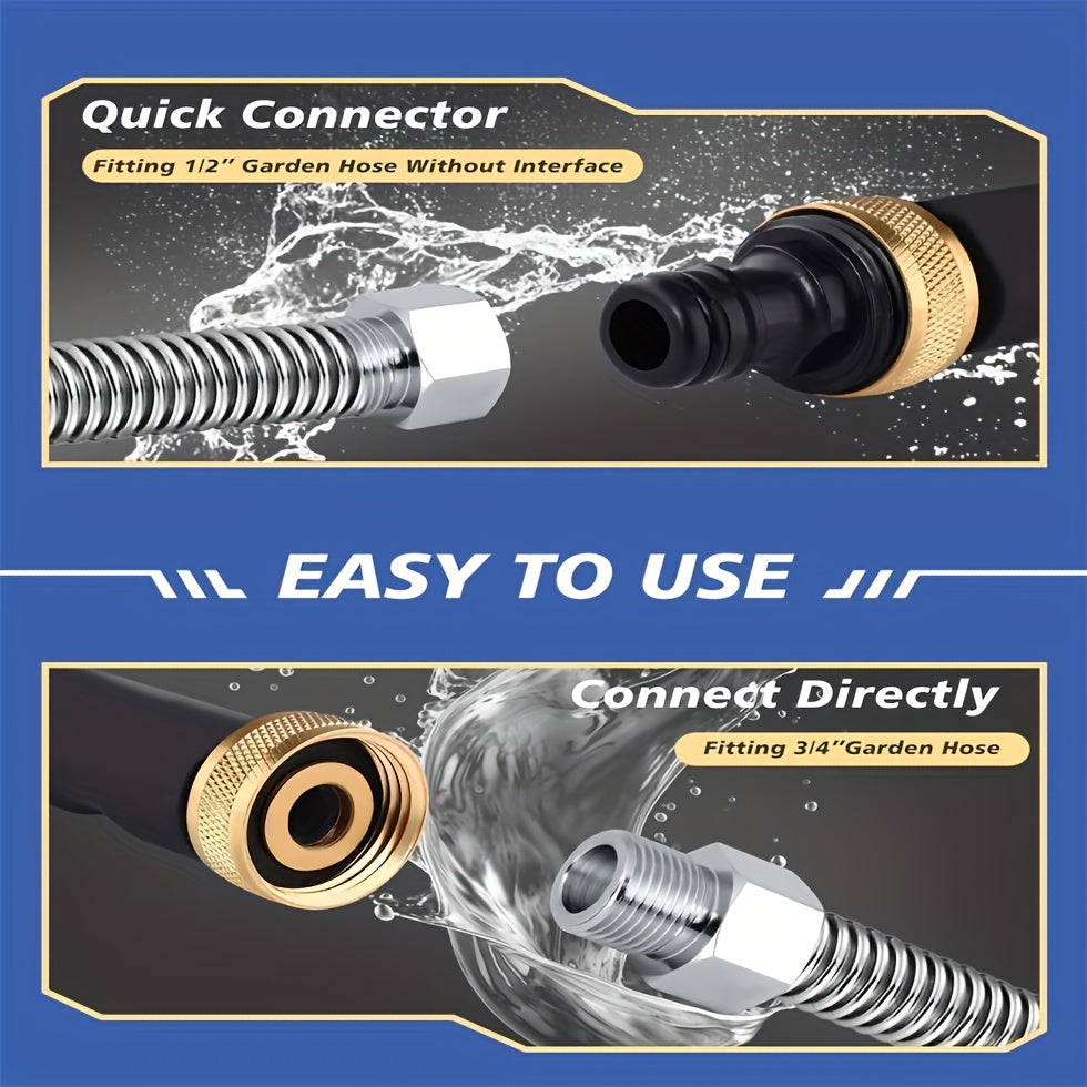 Heavy Duty Multifunctional 1pc High Pressure Cleaning Rod with 2 Hose Nozzles - Efficient Car And Yard Cleaning - Durable Aluminum Alloy Material, Multi-Functional Watering Tool, Compatible Most Hydro Jets, Garden Watering